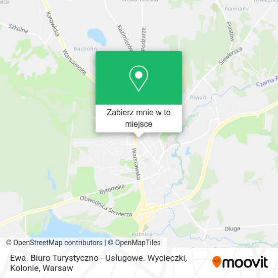 Mapa Ewa. Biuro Turystyczno - Usługowe. Wycieczki, Kolonie