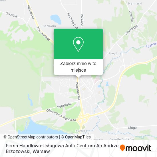 Mapa Firma Handlowo-Usługowa Auto Centrum Ab Andrzej Brzozowski