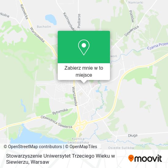 Mapa Stowarzyszenie Uniwersytet Trzeciego Wieku w Siewierzu