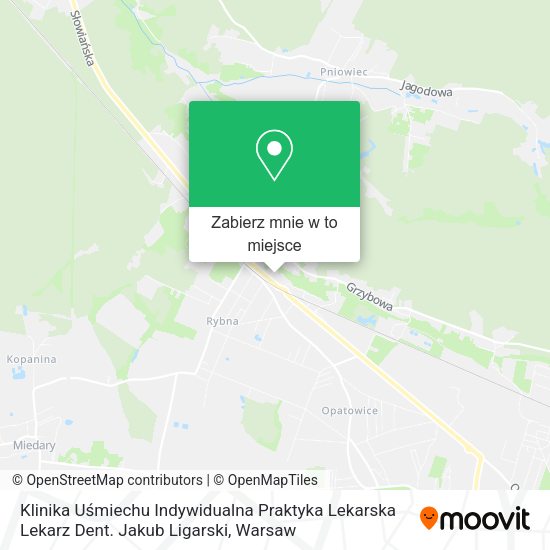 Mapa Klinika Uśmiechu Indywidualna Praktyka Lekarska Lekarz Dent. Jakub Ligarski