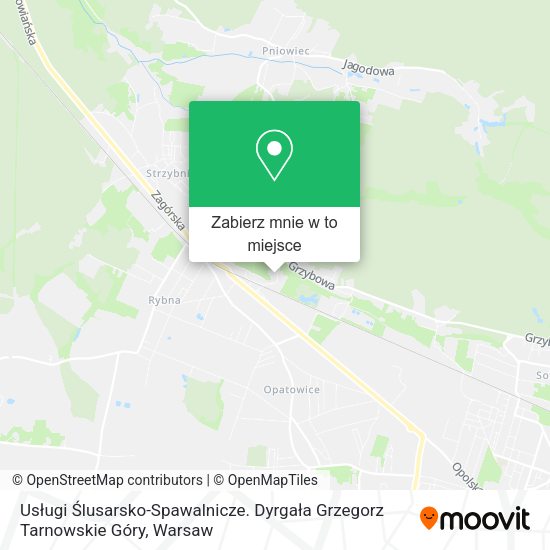 Mapa Usługi Ślusarsko-Spawalnicze. Dyrgała Grzegorz Tarnowskie Góry