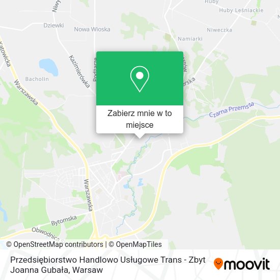 Mapa Przedsiębiorstwo Handlowo Usługowe Trans - Zbyt Joanna Gubała