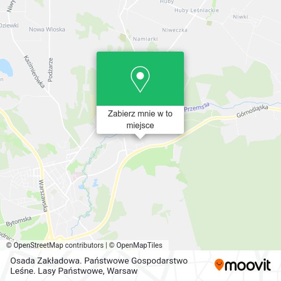 Mapa Osada Zakładowa. Państwowe Gospodarstwo Leśne. Lasy Państwowe