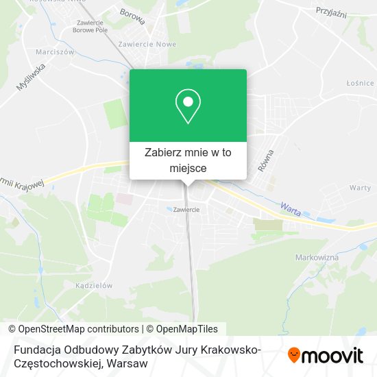 Mapa Fundacja Odbudowy Zabytków Jury Krakowsko-Częstochowskiej