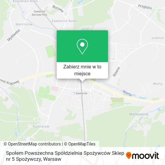 Mapa Społem Powszechna Spółdzielnia Spożywców Sklep nr 5 Spożywczy