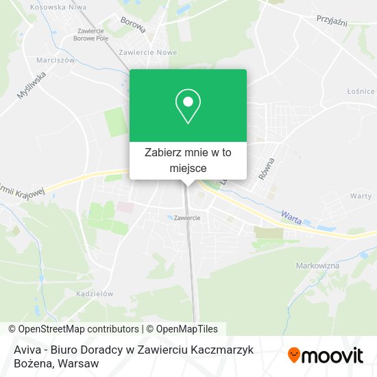 Mapa Aviva - Biuro Doradcy w Zawierciu Kaczmarzyk Bożena