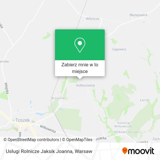 Mapa Usługi Rolnicze Jaksik Joanna