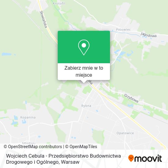 Mapa Wojciech Cebula - Przedsiębiorstwo Budownictwa Drogowego i Ogólnego