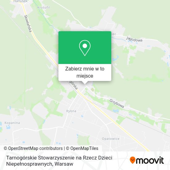 Mapa Tarnogórskie Stowarzyszenie na Rzecz Dzieci Niepełnosprawnych