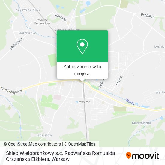 Mapa Sklep Wielobranżowy s.c. Radwańska Romualda Orszańska Elżbieta