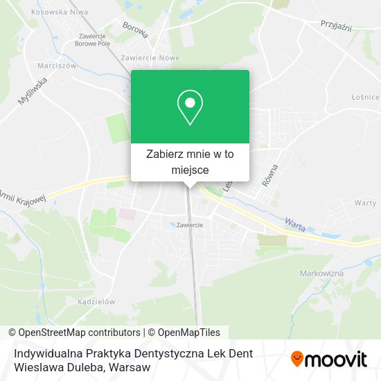 Mapa Indywidualna Praktyka Dentystyczna Lek Dent Wieslawa Duleba