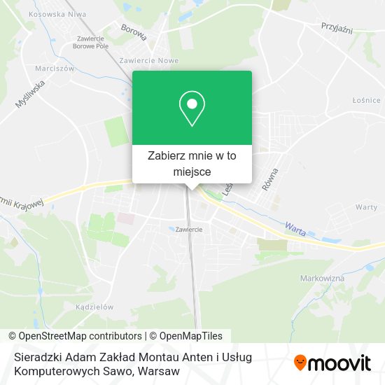 Mapa Sieradzki Adam Zakład Montau Anten i Usług Komputerowych Sawo