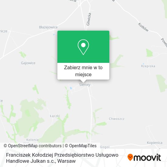 Mapa Franciszek Kołodziej Przedsiębiorstwo Usługowo Handlowe Julkan s.c.