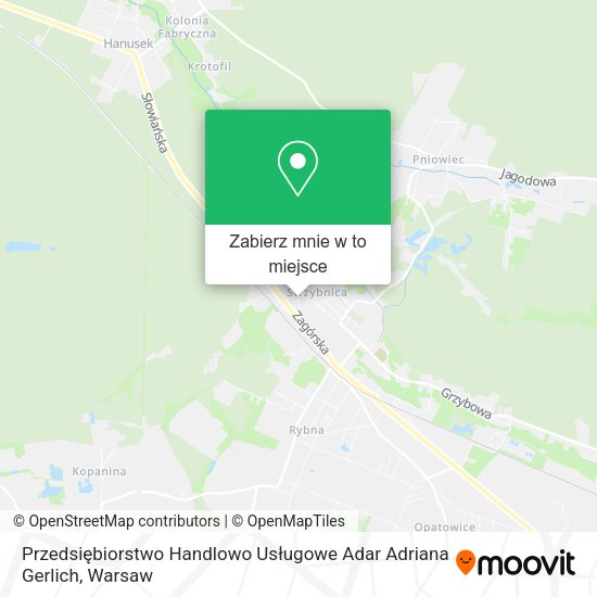 Mapa Przedsiębiorstwo Handlowo Usługowe Adar Adriana Gerlich