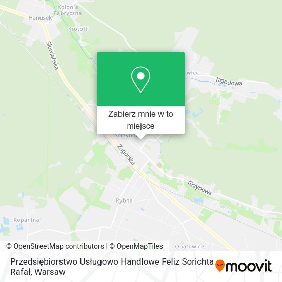 Mapa Przedsiębiorstwo Usługowo Handlowe Feliz Sorichta Rafał