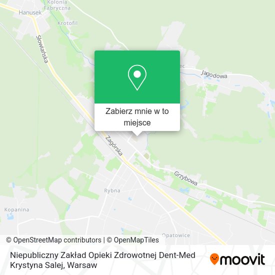 Mapa Niepubliczny Zakład Opieki Zdrowotnej Dent-Med Krystyna Salej