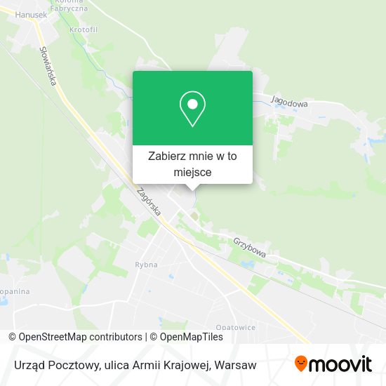 Mapa Urząd Pocztowy, ulica Armii Krajowej