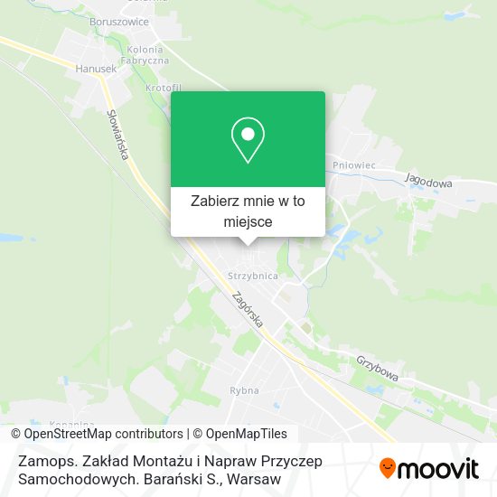 Mapa Zamops. Zakład Montażu i Napraw Przyczep Samochodowych. Barański S.