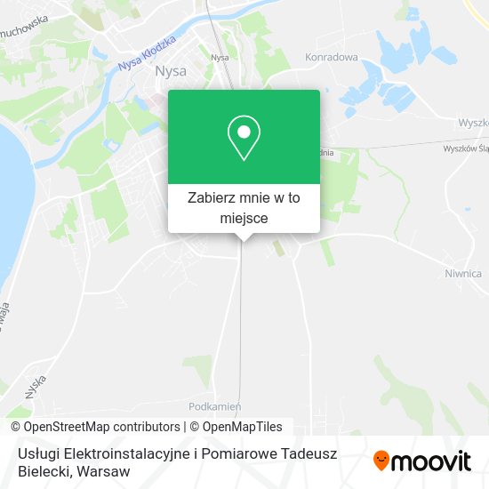 Mapa Usługi Elektroinstalacyjne i Pomiarowe Tadeusz Bielecki