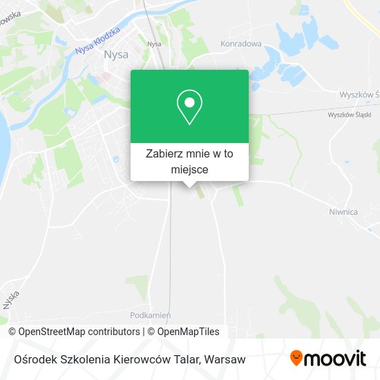 Mapa Ośrodek Szkolenia Kierowców Talar