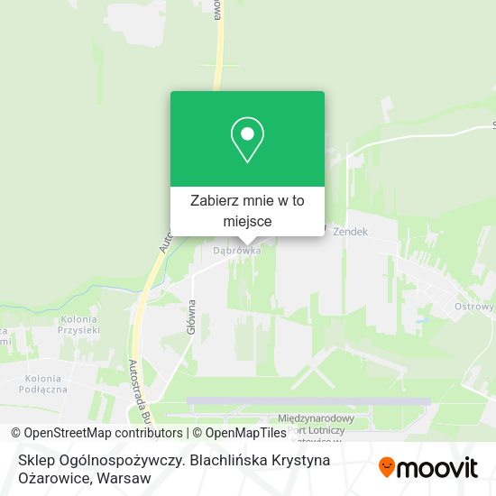 Mapa Sklep Ogólnospożywczy. Blachlińska Krystyna Ożarowice