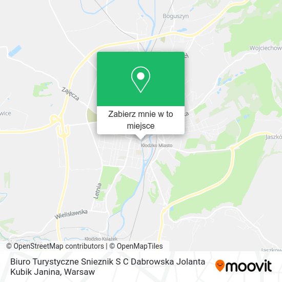 Mapa Biuro Turystyczne Snieznik S C Dabrowska Jolanta Kubik Janina