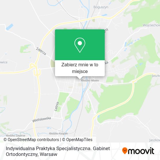 Mapa Indywidualna Praktyka Specjalistyczna. Gabinet Ortodontyczny