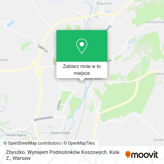 Mapa Zbyszko. Wynajem Podnośników Koszowych. Kula Z.