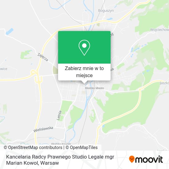 Mapa Kancelaria Radcy Prawnego Studio Legale mgr Marian Kowol