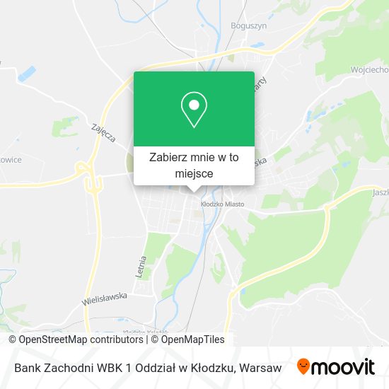 Mapa Bank Zachodni WBK 1 Oddział w Kłodzku