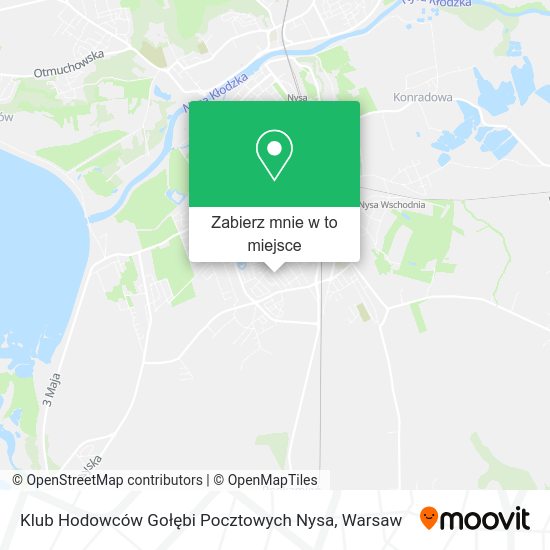 Mapa Klub Hodowców Gołębi Pocztowych Nysa