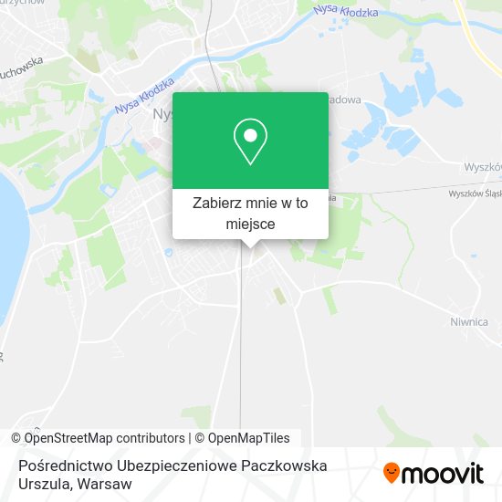 Mapa Pośrednictwo Ubezpieczeniowe Paczkowska Urszula