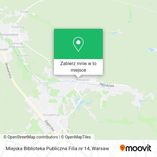 Mapa Miejska Biblioteka Publiczna Filia nr 14