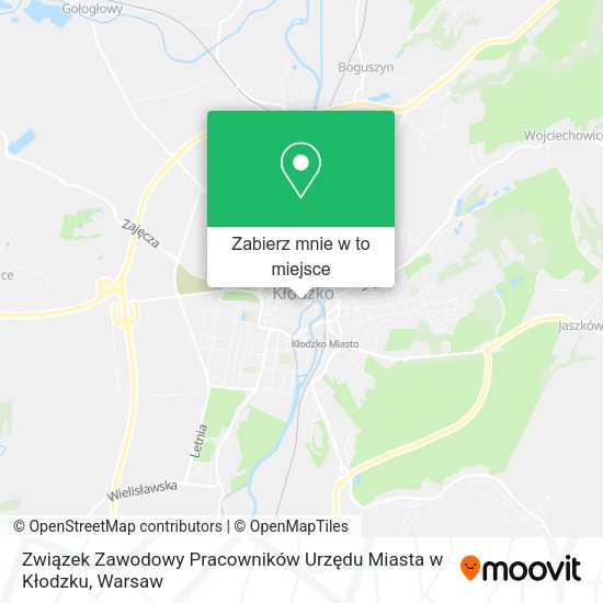 Mapa Związek Zawodowy Pracowników Urzędu Miasta w Kłodzku