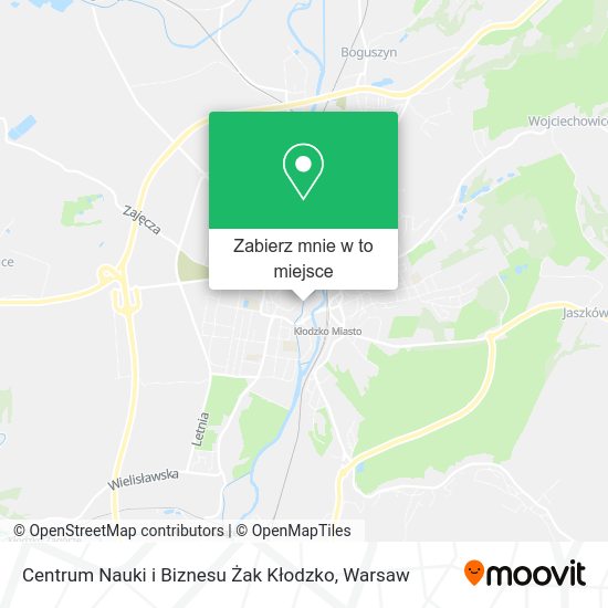 Mapa Centrum Nauki i Biznesu Żak Kłodzko