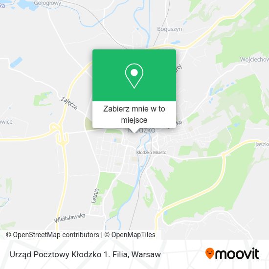 Mapa Urząd Pocztowy Kłodzko 1. Filia