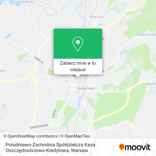 Mapa Południowo-Zachodnia Spółdzielcza Kasa Oszczędnościowo-Kredytowa