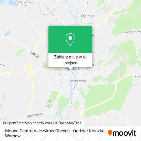 Mapa Moose Centrum Języków Obcych - Oddział Kłodzko