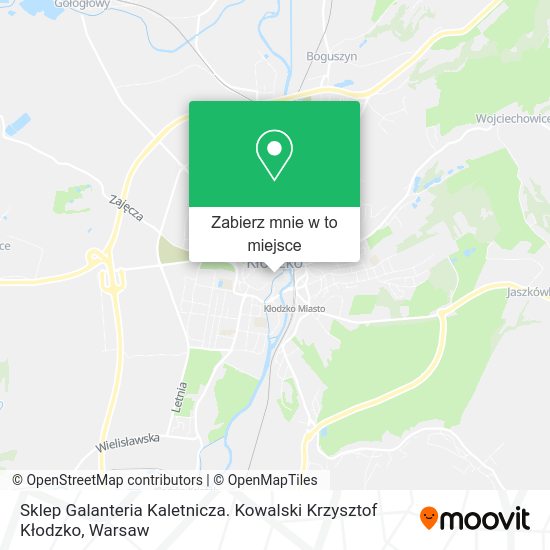 Mapa Sklep Galanteria Kaletnicza. Kowalski Krzysztof Kłodzko