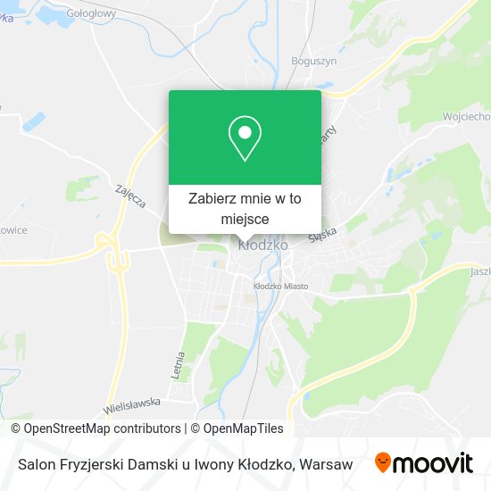 Mapa Salon Fryzjerski Damski u Iwony Kłodzko