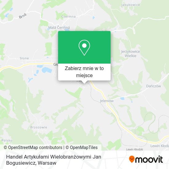 Mapa Handel Artykułami Wielobranżowymi Jan Bogusiewicz