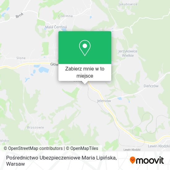 Mapa Pośrednictwo Ubezpieczeniowe Maria Lipińska