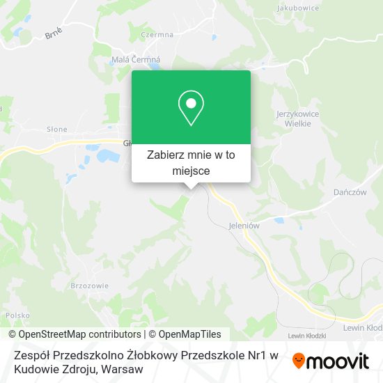 Mapa Zespół Przedszkolno Żłobkowy Przedszkole Nr1 w Kudowie Zdroju