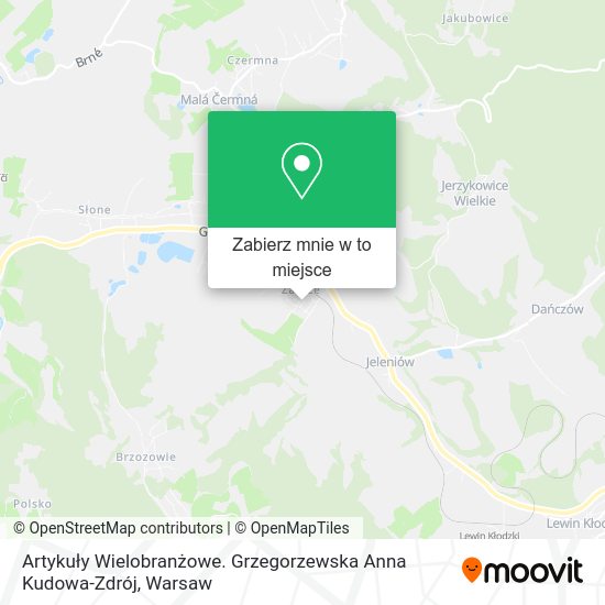 Mapa Artykuły Wielobranżowe. Grzegorzewska Anna Kudowa-Zdrój