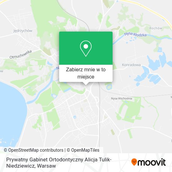 Mapa Prywatny Gabinet Ortodontyczny Alicja Tulik-Niedziewicz