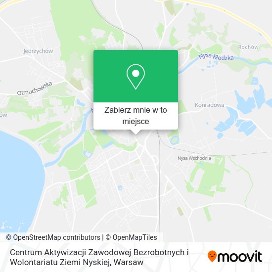 Mapa Centrum Aktywizacji Zawodowej Bezrobotnych i Wolontariatu Ziemi Nyskiej