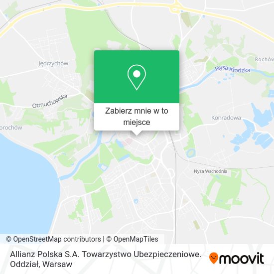 Mapa Allianz Polska S.A. Towarzystwo Ubezpieczeniowe. Oddział