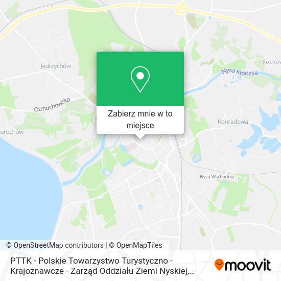 Mapa PTTK - Polskie Towarzystwo Turystyczno - Krajoznawcze - Zarząd Oddziału Ziemi Nyskiej