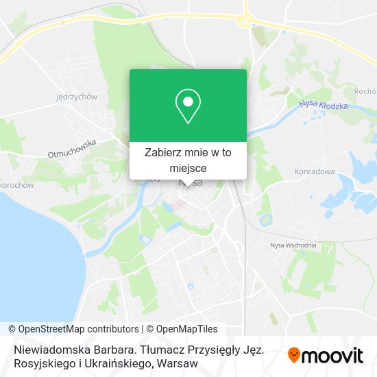 Mapa Niewiadomska Barbara. Tłumacz Przysięgły Jęz. Rosyjskiego i Ukraińskiego