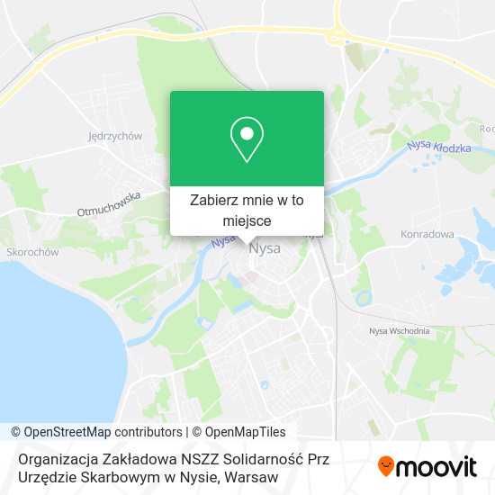 Mapa Organizacja Zakładowa NSZZ Solidarność Prz Urzędzie Skarbowym w Nysie